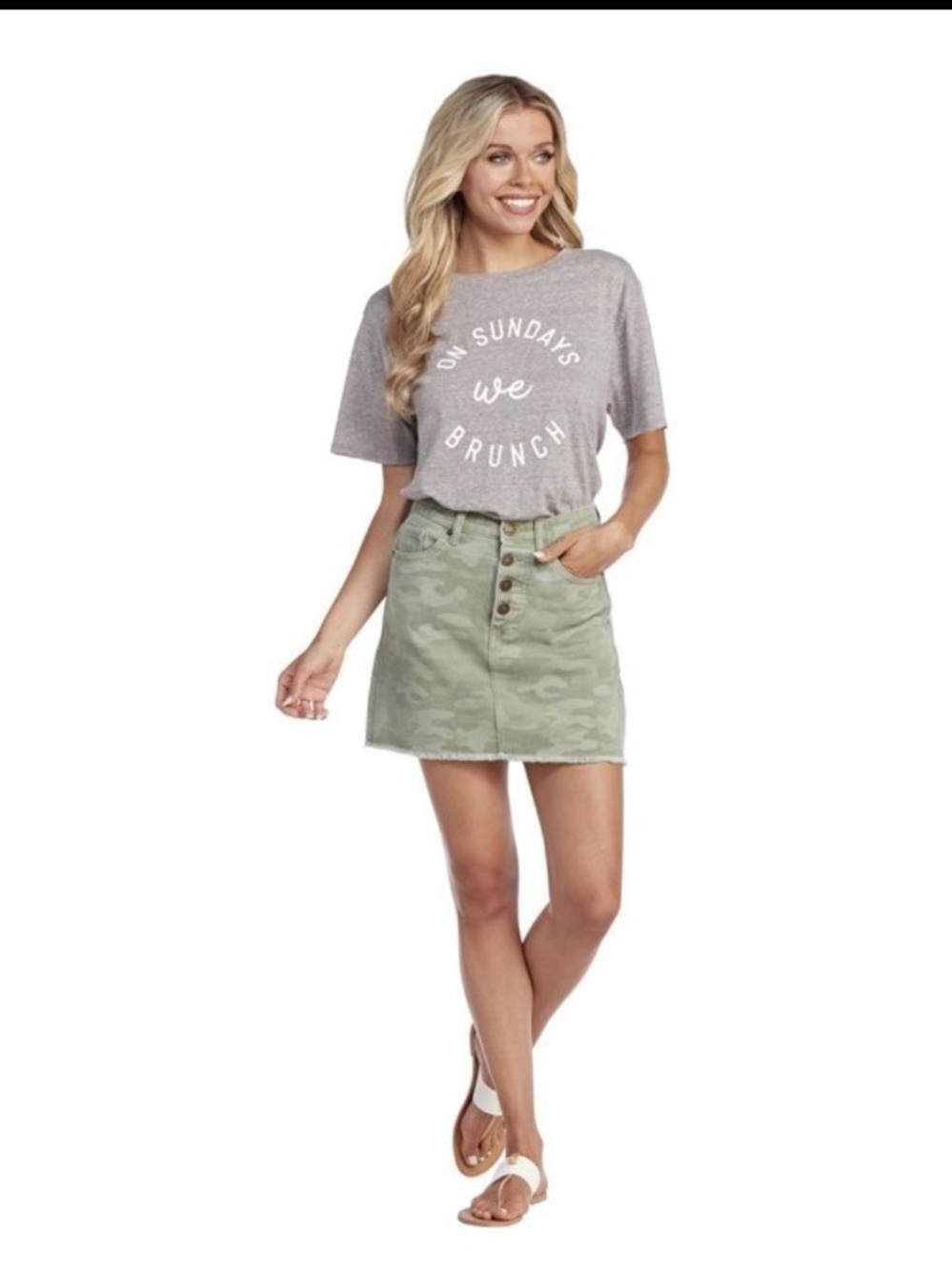 ⚡️NWT Mudpie Camo Button-Front Mini Skirt - Sage Green